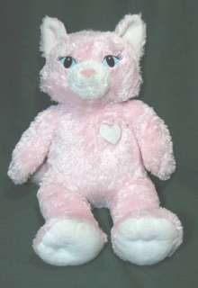 Build A Bear Workshop Pink Cat White Heart Plush Toy  