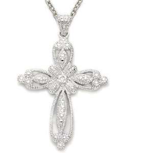   Cross Necklace with Crystal Cubi Zirconia Stones on 18 Chain Jewelry