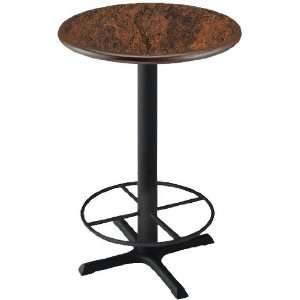  Round Pub Height Legacy Table with Wood Edges & Foot Ring 