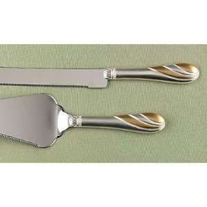  Silver and Gold Cake Knife and Server Set Kitchen 
