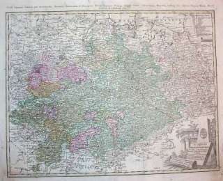 1783 Homann Güssefeld Map SAXONY GERMANY Leipzig Elbe  