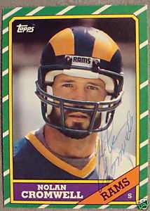 1986 Topps Los Angeles Rams NOLAN CROMWELL Autograph  