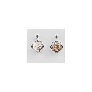    Barse Sterling Silver and Copper Duo Toned Earrings Jewelry