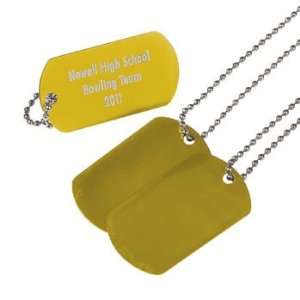  Personalized Dog Tag Necklaces   Gold   Novelty Jewelry 