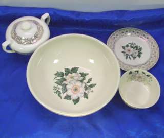 Cronin China COI6 Bake Oven White Flowers 9 4 Bowls Bread Plate 