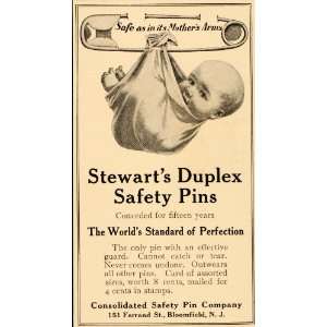  1909 Ad Stewarts Duplex Safety Pin Bloomfield Farrand 