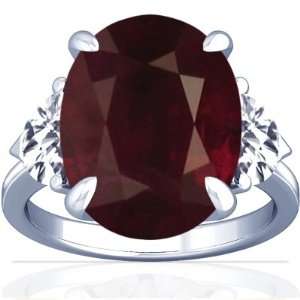  Platinum Cushion Cut Ruby Three Stone Ring Jewelry