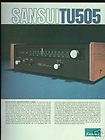 Sansui TU505 AM/FM Tuner Brochure 1970s