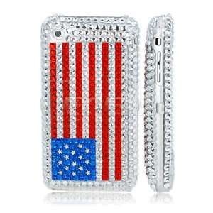  Ecell   USA AMERICAN FLAG CRYSTAL BLING CASE FOR iPHONE 3G 