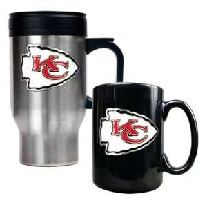  Kansas City Chiefs Travel Mug & Ceramic Mug set Kitchen 