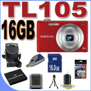  Samsung TL105 12.2MP Digital Camera w/4x Optical Zoom (Red 