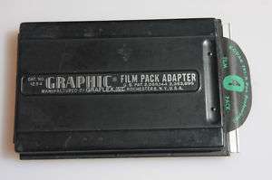 Graflex Graphic 4x5 Film Pack Adapter #1234 Vintage D6  