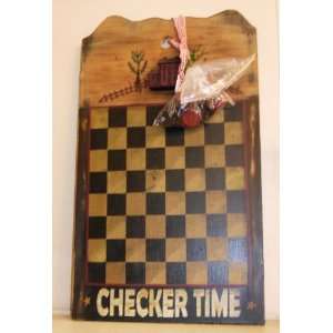    Checker Time Checker Game Board Country Home Black Toys & Games