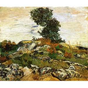  Oil Painting Rocks with Oak Tree Vincent van Gogh Hand 