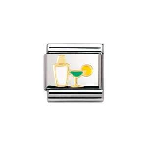   DRINKS in stainless steel , enamel and 18k gold (Shaker&Aperitif Glass