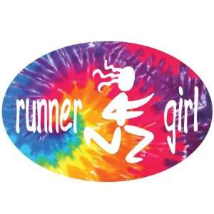  Runner Girl Tie dyed Oval Decal(blue)