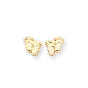   Sardelli   14kt Yellow Gold Polished Footprints Post Earrings Jewelry
