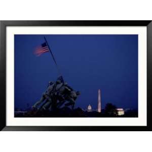 Marine Corps War Memorial, Arlington, Virginia, USA Framed 