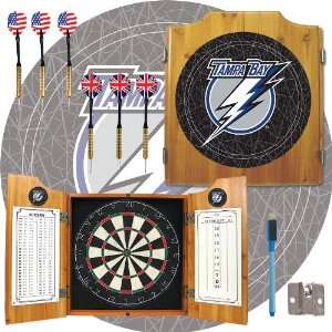 NHL Tampa Bay Lightning Dart Cabinet includes Darts and Board  