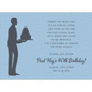  Silhouette Man Cake Birthday Invitations