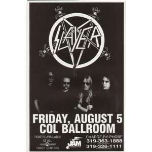  Slayer Iowa Original Concert Poster 1995 heavy metal