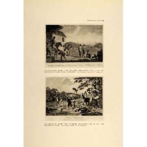  1924 English Pigeon Shooting Otter Hunting 1793 Print 