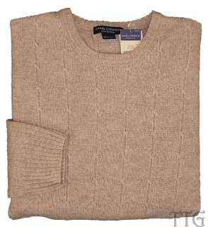 NWT $125 Mens Daniel Cremieux Tan Cable Wool Sweater XL  