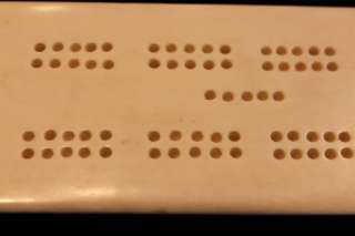 Antique Chinese Oxbone Cribbage Board  
