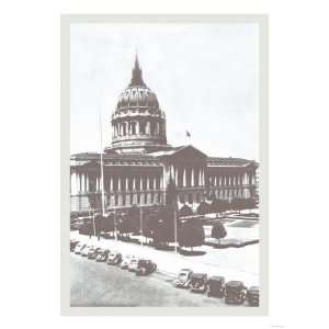City Hall, San Francisco, California Giclee Poster Print, 12x16 