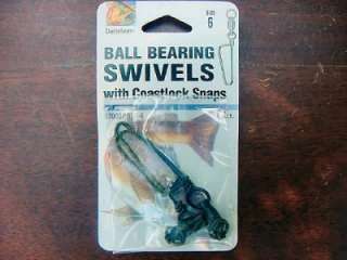 Size 6 Black Ball Bearing Swivels with Coastlock Snaps 2 piece pack 
