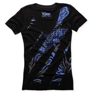  Fox Racing Womens Overboard V Neck T Shirt   Large/Black 
