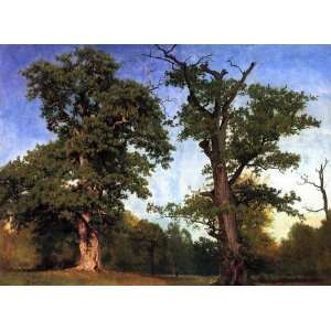 Oil Painting Pioneers of the Woods Albert Bierstadt Hand Painted Art 