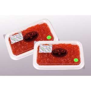 OLMA (Red) Salmon Caviar TWO PLASTIC TRAYS COMBO (Grade#1). EACH TRAY 