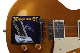 Megadeth Autographed Dave Mustaine Signed Gold Guitar UACC RD COA 