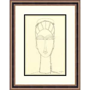 Viso di donna by Amedeo Modigliani   Framed Artwork  