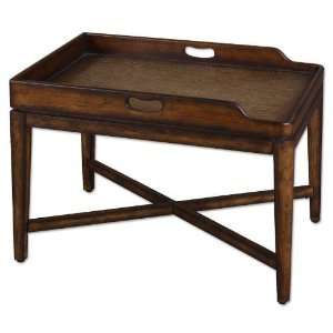   Hickory Finish Accent Lift Off Tray Table 