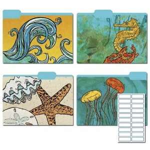   Decorative File Folders Ocean Escapade, 8 Folders Arts, Crafts