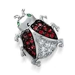   Bling Jewelry Sterling Silver CZ Pave Mini Lady Bug Pendant Jewelry