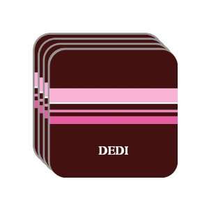 Personal Name Gift   DEDI Set of 4 Mini Mousepad Coasters (pink 