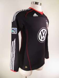 Adidas MLS DC United AUTHENTIC Jersey S SMALL Long Sleeve HOME Black 