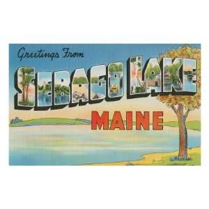  Greetings from Sebago Lake, Maine Travel Premium Poster 