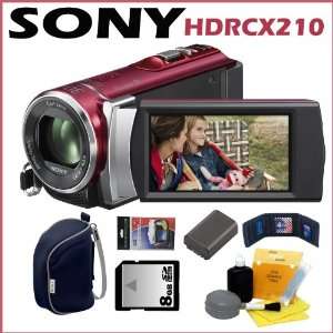  Sony HDR CX210 High Definition Handycam Camcorder, (Red 