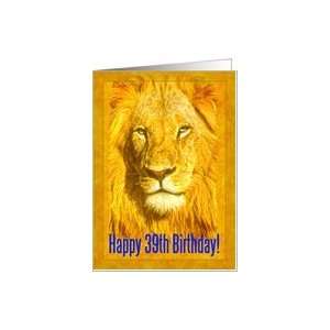   39th Birthday greeting card, Male lion portrait Card Toys & Games