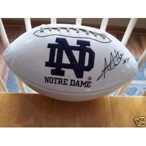 Armando Allen Signed Notre Dame Irish Logo Football   Autographed 