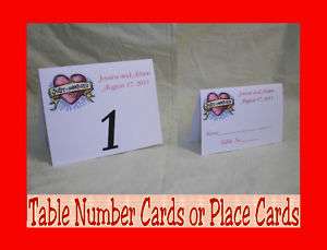 Wedding Roses Personalized Table Number or Place Cards  