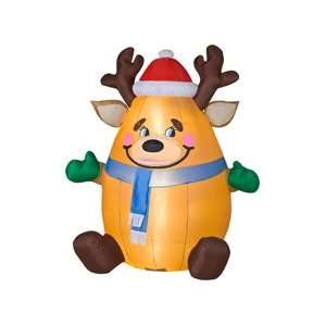  6ft Airblown Inflatable Chubby Reindeer Patio, Lawn 
