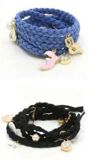    element fashion velvet rope bracelet Pendant Braid Leather colorful