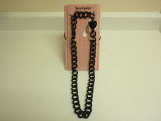 Juicy Couture Black Resin Drama Chain Large Link Necklace Starter for 