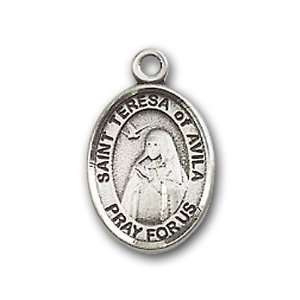   Medal with St. Teresa of Avila Charm and Godchild Pin Brooch Jewelry