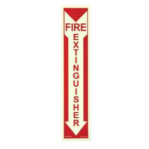   Fire Alarm   Sign, Red Letters on Photoluminescent Background, 4 by 18